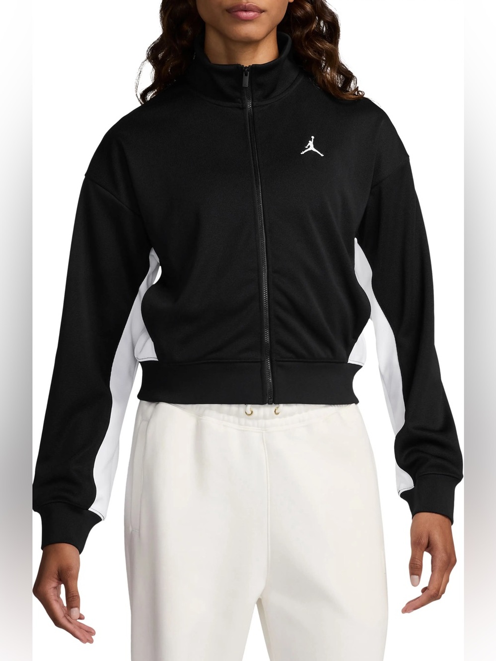 Jordan core knit Black and White Women's Zip-Up Track Jacket XS